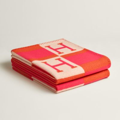 エルメス　ブランケート　≪ジャカード　アルブル　タータン エルメス ブランケット ”アヴァロン タングラム” コクリコ